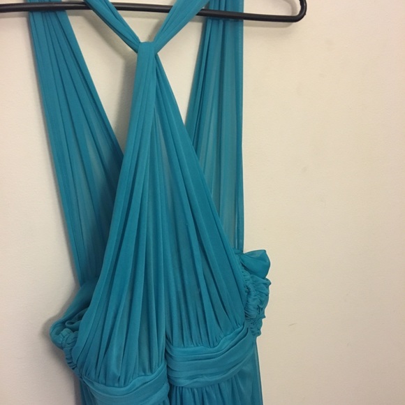 Turquoise custom-made gown - Picture 2 of 5